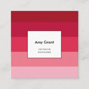 Rosa Streifen Quadratische Visitenkarte