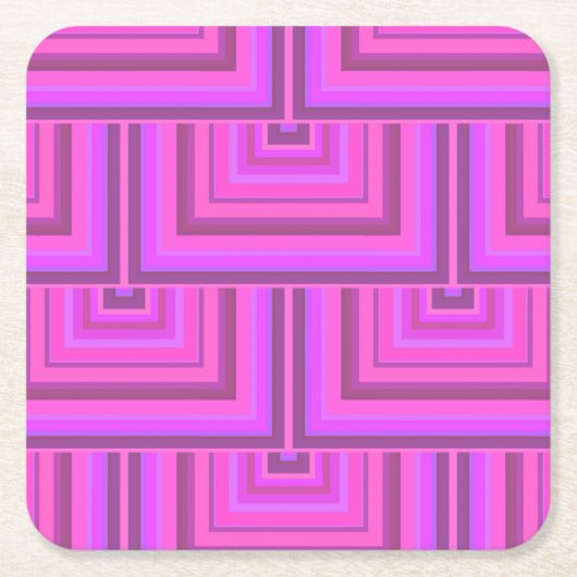 Rosa Streifen quadratisches Skelettmuster Rechteckiger Pappuntersetzer (Vorderseite)