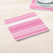 Rosa Streifen Rechteckiger Pappuntersetzer (angewinkelt)