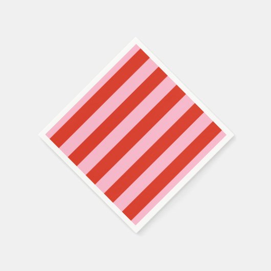 Rosa Streifen Retro Serviette (Ecke)