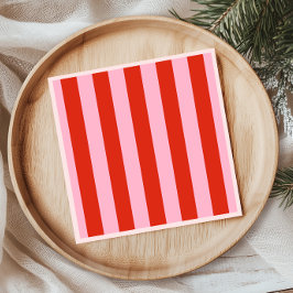 Rosa Streifen Retro Serviette