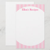 Rosa Streifen Rezept Pad (Vorne/Hinten)