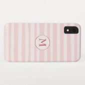 Rosa Streifen Rose Monogramm Personalisiert Case-Mate iPhone Hülle (Rückseite (Horizontal))