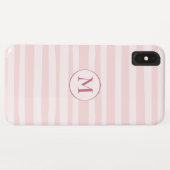 Rosa Streifen Rose Monogramm Personalisiert Case-Mate iPhone Hülle (Rückseite (Horizontal))