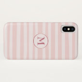 Rosa Streifen Rose Monogramm Personalisiert Case-Mate iPhone Hülle (Rückseite (Horizontal))