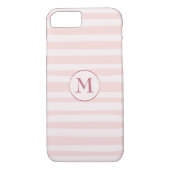 Rosa Streifen Rose Monogramm Personalisiert Case-Mate iPhone Hülle (Rückseite)