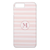 Rosa Streifen Rose Monogramm Personalisiert Case-Mate iPhone Hülle (Rückseite)