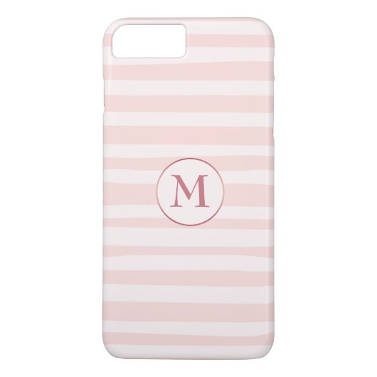 Rosa Streifen Rose Monogramm Personalisiert Case-Mate iPhone Hülle (Rückseite)