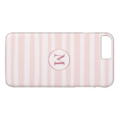 Rosa Streifen Rose Monogramm Personalisiert Case-Mate iPhone Hülle (Rückseite (Horizontal))