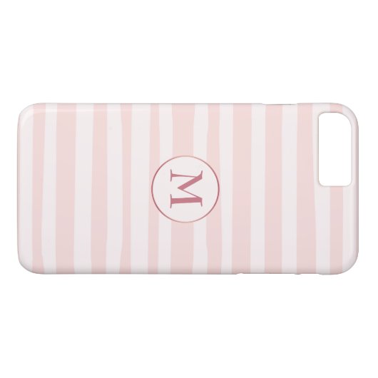 Rosa Streifen Rose Monogramm Personalisiert Case-Mate iPhone Hülle (Rückseite (Horizontal))