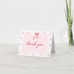 Rosa Streifen Rotes Herz Kleines Schatz Geburtstag Dankeskarte