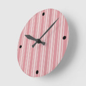 Rosa Streifen Runde Wanduhr (Winkel)