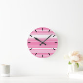Rosa Streifen Runde Wanduhr (Zuhause)