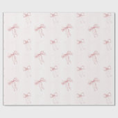 Rosa Streifen Schleifen Geburtstag Geschenkpapier (Flach)