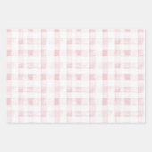 Rosa Streifen Schleifen Karierter Streifen Geburts Geschenkpapier Set (Vorderseite 3)