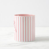 Rosa Streifen-Schleifen-Monogramm Tasse (Zentrum)
