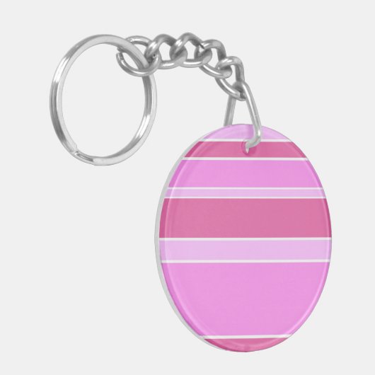 Rosa Streifen Schlüsselanhänger (Vorderseite links)