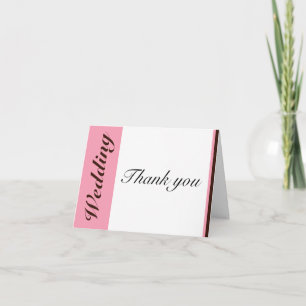 Rosa Streifen Schokolade Braun Hochzeit Danke Kart