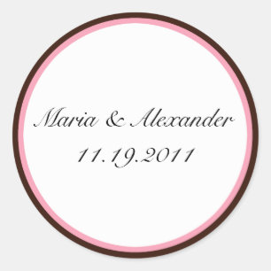 Rosa Streifen Schokolade Braun Siegel / Aufkleber