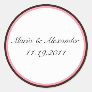 Rosa Streifen Schokolade Braun Siegel / Aufkleber