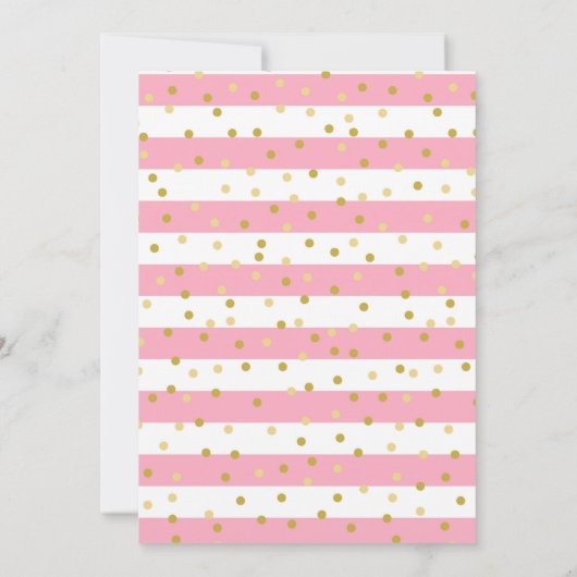 Rosa Streifen Schwarzes Haar Girl Erste Heilige Ko Einladung (Rückseite)