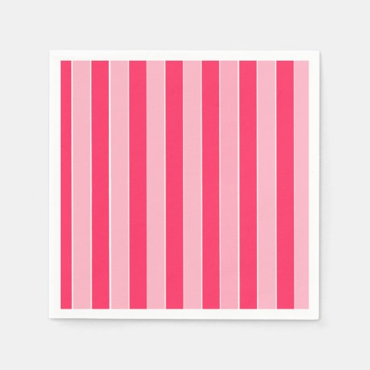 Rosa Streifen Serviette (Vorderseite)