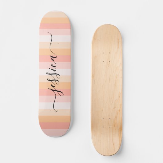 Rosa-Streifen-Skriptname Skateboard (Vorderseite)