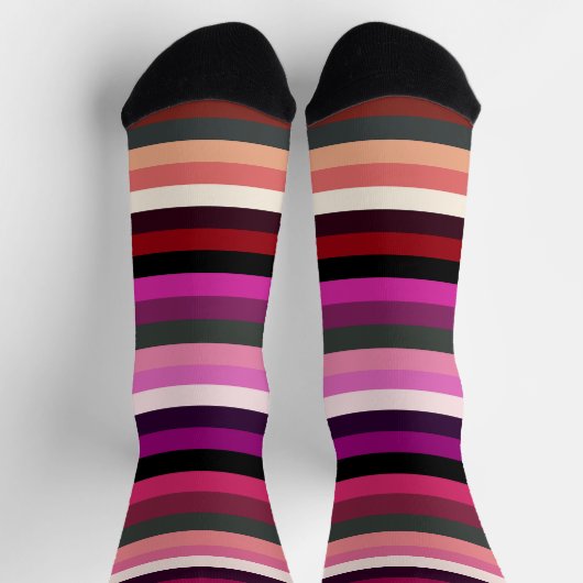 Rosa Streifen Socken (Oben)