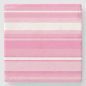 Rosa Streifen Steinuntersetzer (Vorderseite)