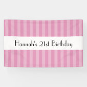 Rosa Streifen, Streifen, Linien, Geburtstag Banner (Horizontal)