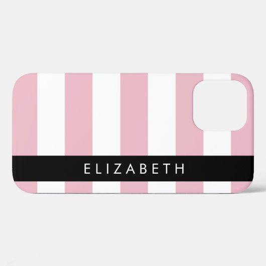 Rosa Streifen, Streifen, Linien, Ihr Name Case-Mate iPhone Hülle (Rückseite (Horizontal))