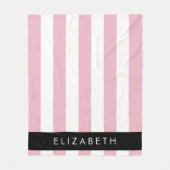 Rosa Streifen, Streifen, Linien, Ihr Name Fleecedecke (Vorderseite)