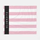 Rosa Streifen, Streifen, Linien, Ihr Name Fleecedecke (Vorderseite (Horizontal))