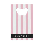 Rosa Streifen, Streifen, Linien, Ihr Name Geldbeutel Flaschenöffner (Vorderseite)