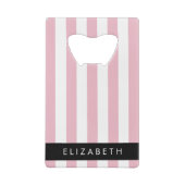 Rosa Streifen, Streifen, Linien, Ihr Name Geldbeutel Flaschenöffner (Rückseite)