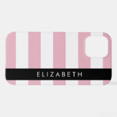 Rosa Streifen, Streifen, Linien, Ihr Name iPhone Hülle (Rückseite (Horizontal))