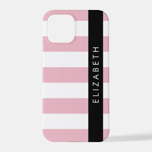 Rosa Streifen, Streifen, Linien, Ihr Name iPhone Hülle (Rückseite)