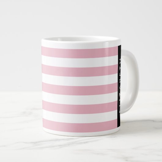Rosa Streifen, Streifen, Linien, Ihr Name Jumbo-Tasse (Vorderseite Rechts)