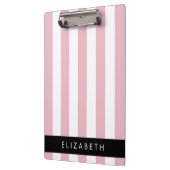 Rosa Streifen, Streifen, Linien, Ihr Name Klemmbrett (Links)