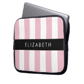 Rosa Streifen, Streifen, Linien, Ihr Name Laptopschutzhülle (Vorderseite Links)