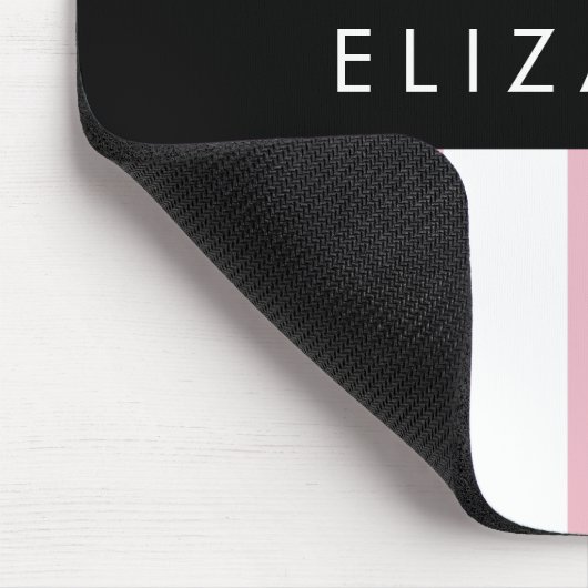 Rosa Streifen, Streifen, Linien, Ihr Name Mousepad (Ecke)