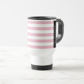 Rosa Streifen, Streifen, Linien, Ihr Name Reisebecher (VorderseiteRechts)