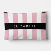 Rosa Streifen, Streifen, Linien, Ihr Name Zubehörtasche (Rückseite)