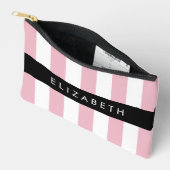 Rosa Streifen, Streifen, Linien, Ihr Name Zubehörtasche (Offen)