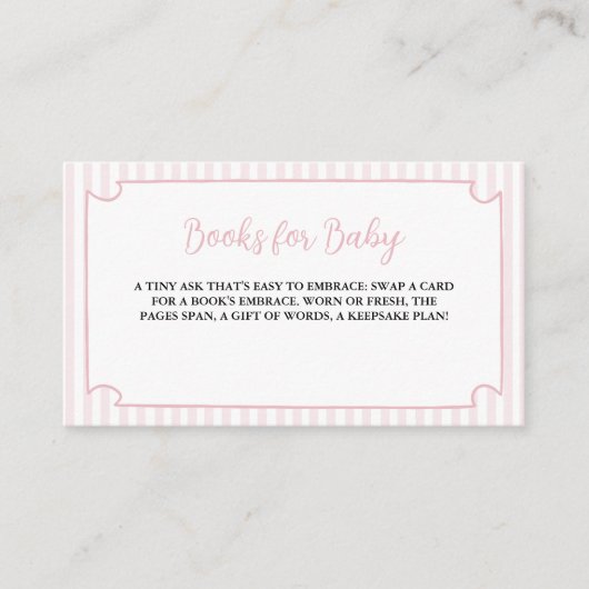 Rosa Streifen Tini One ist auf dem Weg Bücher für  Begleitkarte (Vorderseite)