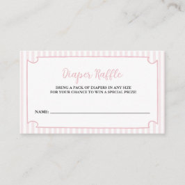 Rosa Streifen Tini One ist auf dem Weg Diaper Raff Begleitkarte