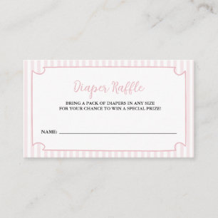 Rosa Streifen Tini One ist auf dem Weg Diaper Raff Begleitkarte