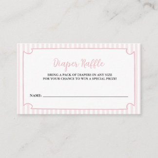 Rosa Streifen Tini One ist auf dem Weg Diaper Raff Begleitkarte