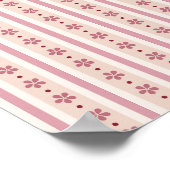 Rosa Streifen und Blume Poster (Ecke)
