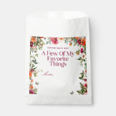 Rosa Streifen und blumengeschmücktes Party Geschenktütchen (Vorderseite)